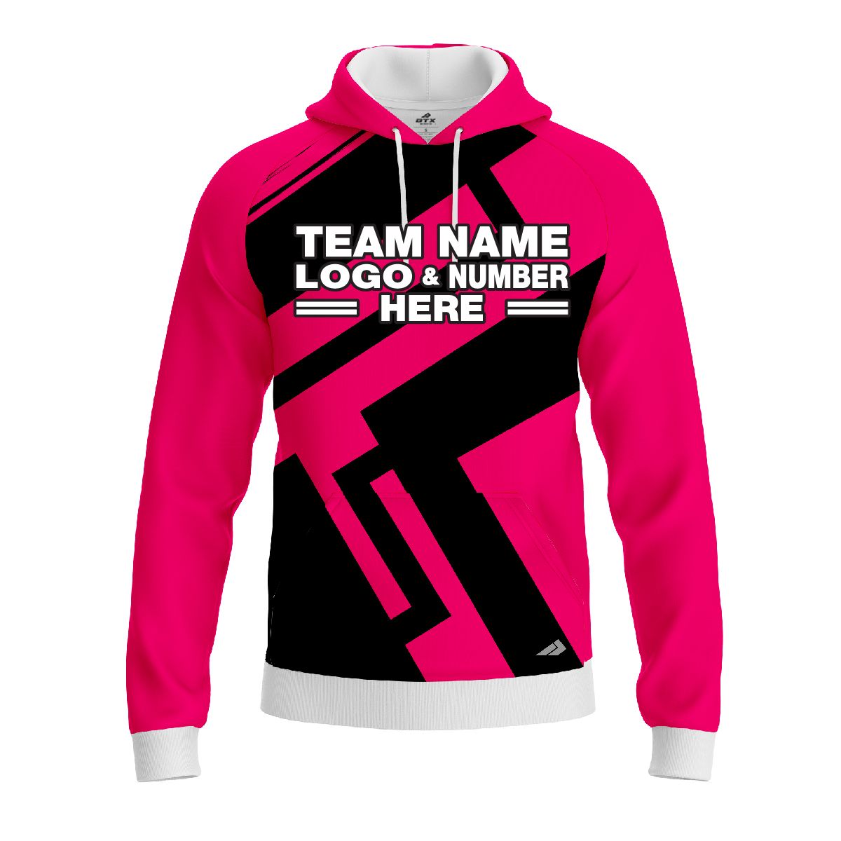 Custom Fully Sublimated Jenga Neon Pattern Pink Performance Sports Pullover Hoodie 07527