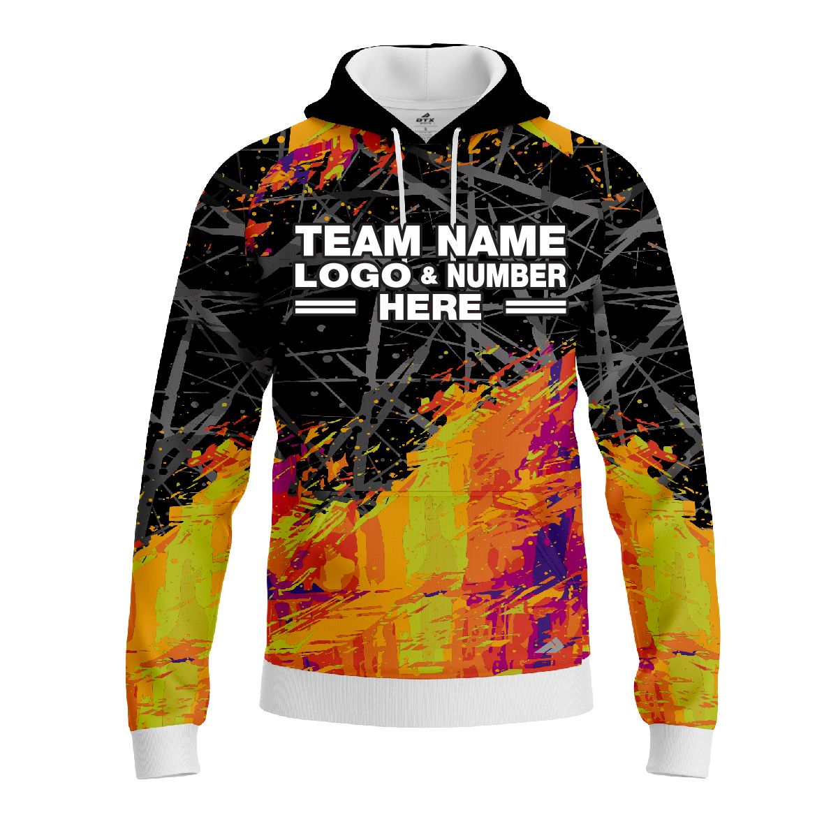 Custom Fully Sublimated Crazy Neon Pattern Multicolor Performance Sports Pullover Hoodie 07529
