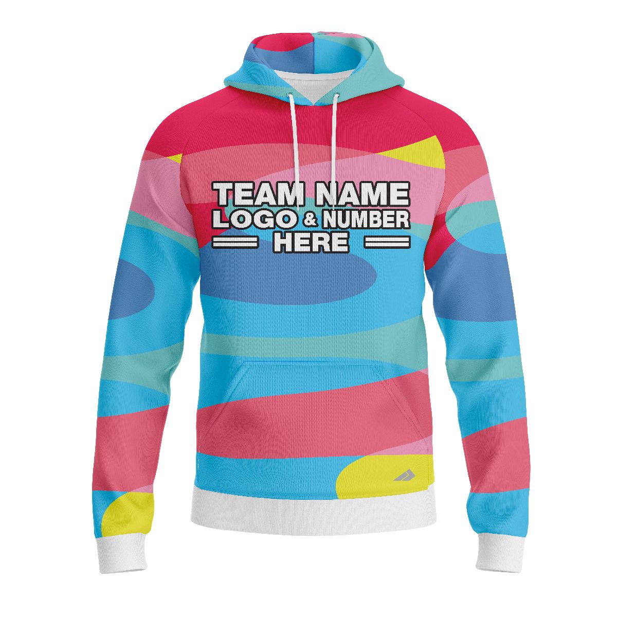 Custom Fully Sublimated Vibrant Style Neon Pattern Pink SkyBlue Yellow Performance Sports Pullover Hoodie 07535