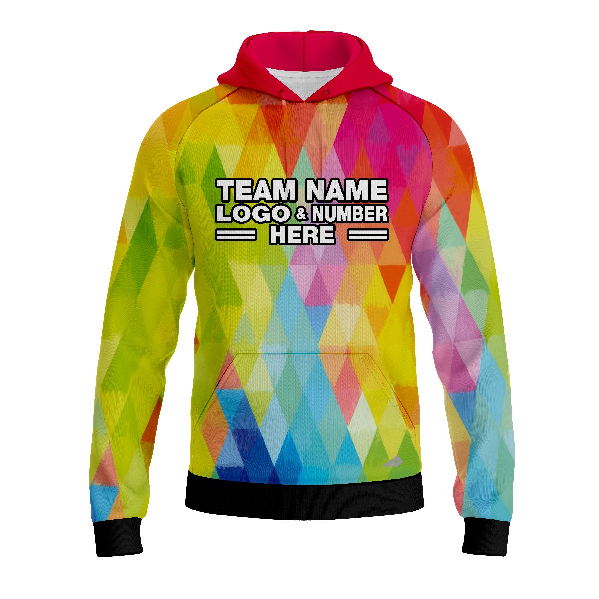 Custom Fully Sublimated Energetic Neon Pattern Multicolor Performance Sports Pullover Hoodie 07541