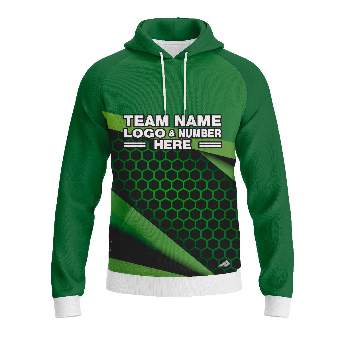 Custom Fully Sublimated Geometric Burst Neon Pattern Green Black Performance Sports Pullover Hoodie 07545