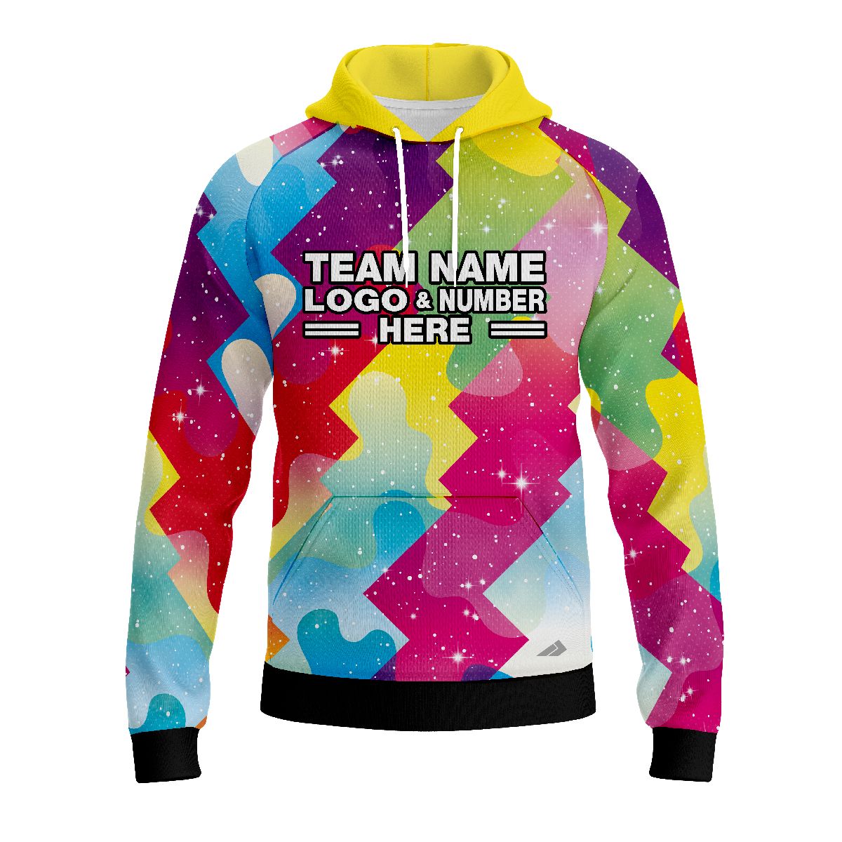 Custom Fully Sublimated Colorful Neon Pattern Multicolor Performance Sports Pullover Hoodie 07547