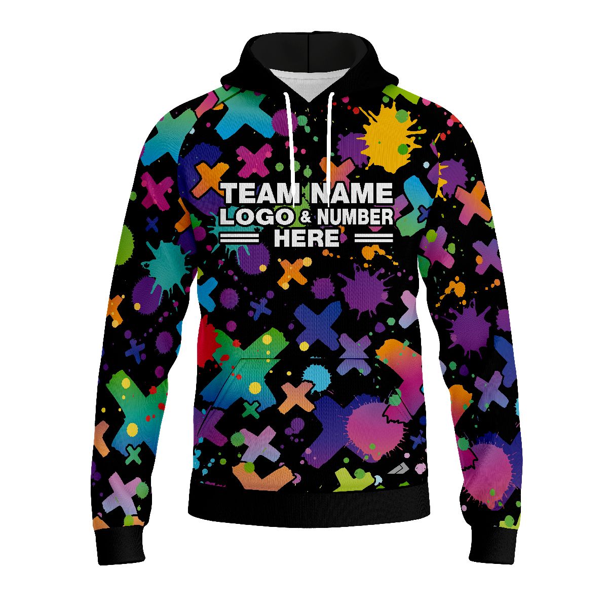 Custom Fully Sublimated Creative Burst Neon Pattern Multicolor Performance Sports Pullover Hoodie 07557