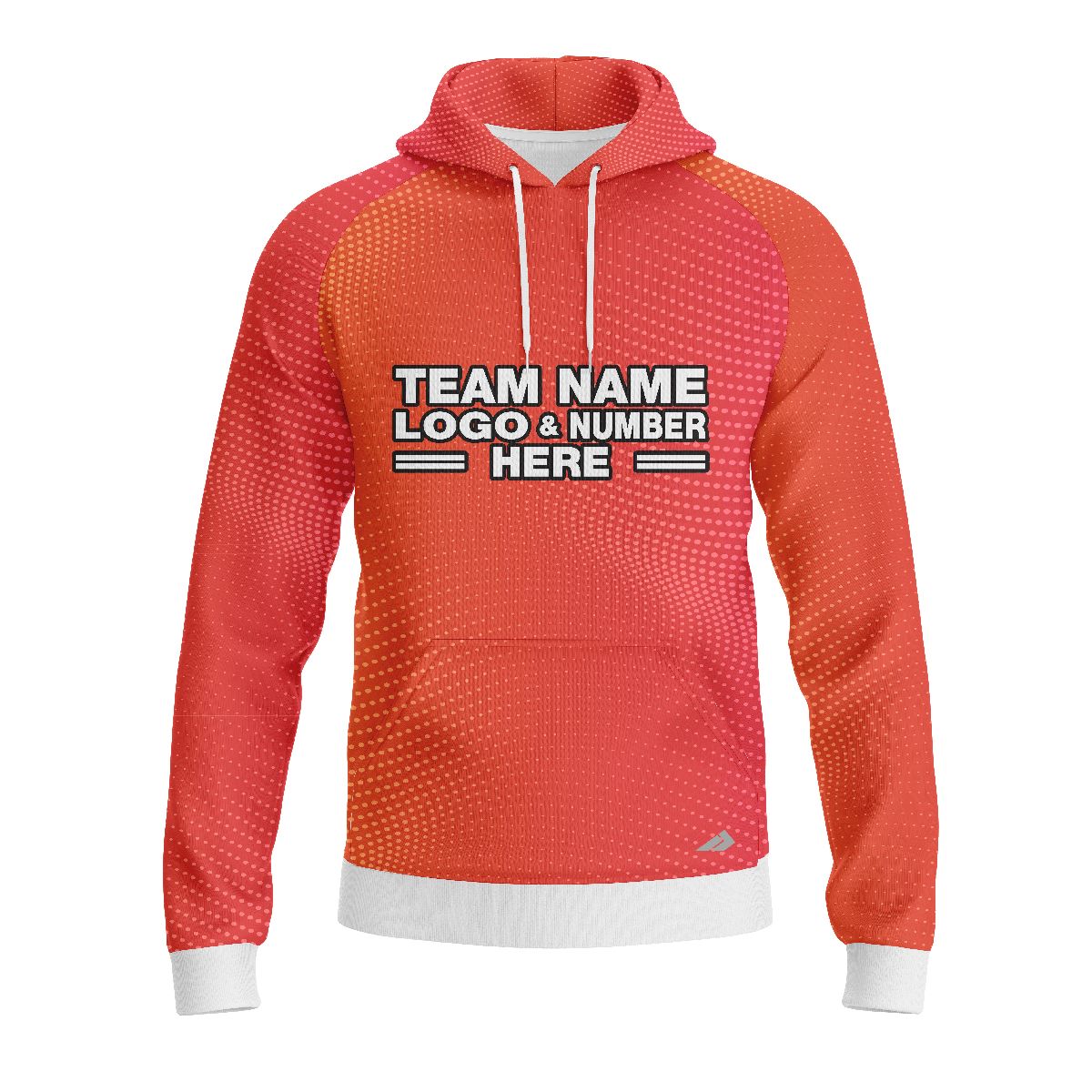 Custom Fully Sublimated Dotted Blaze Neon Pattern Pink Orange Performance Sports Pullover Hoodie 07559