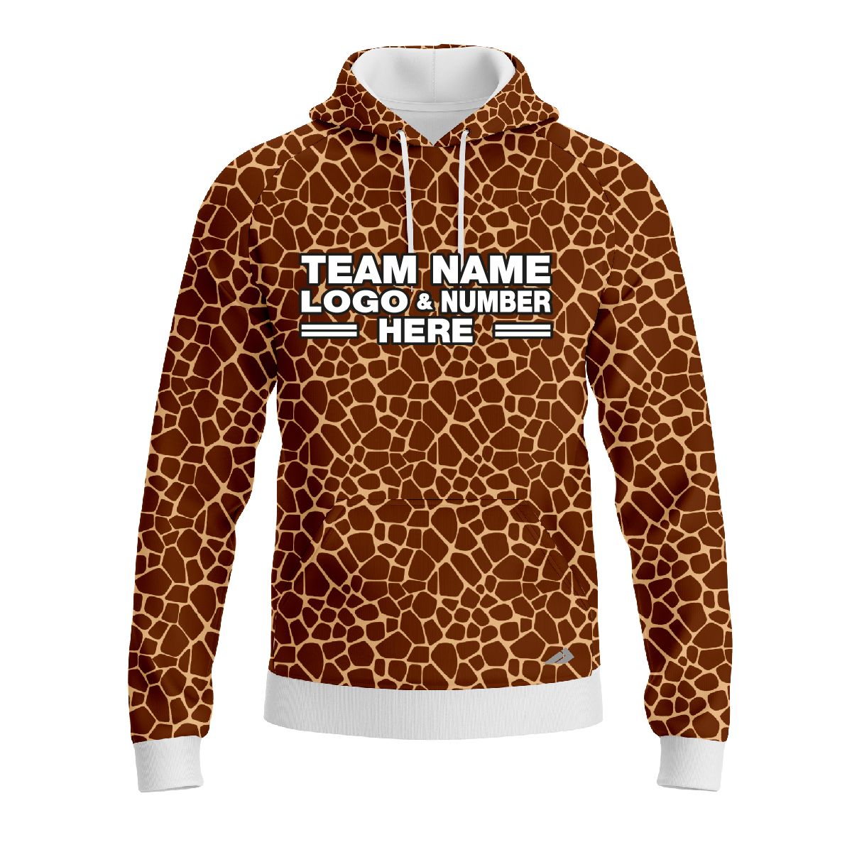 Custom Fully Sublimated Natural Giraffe Animal Print  Performance Sports Pullover Hoodie 07579