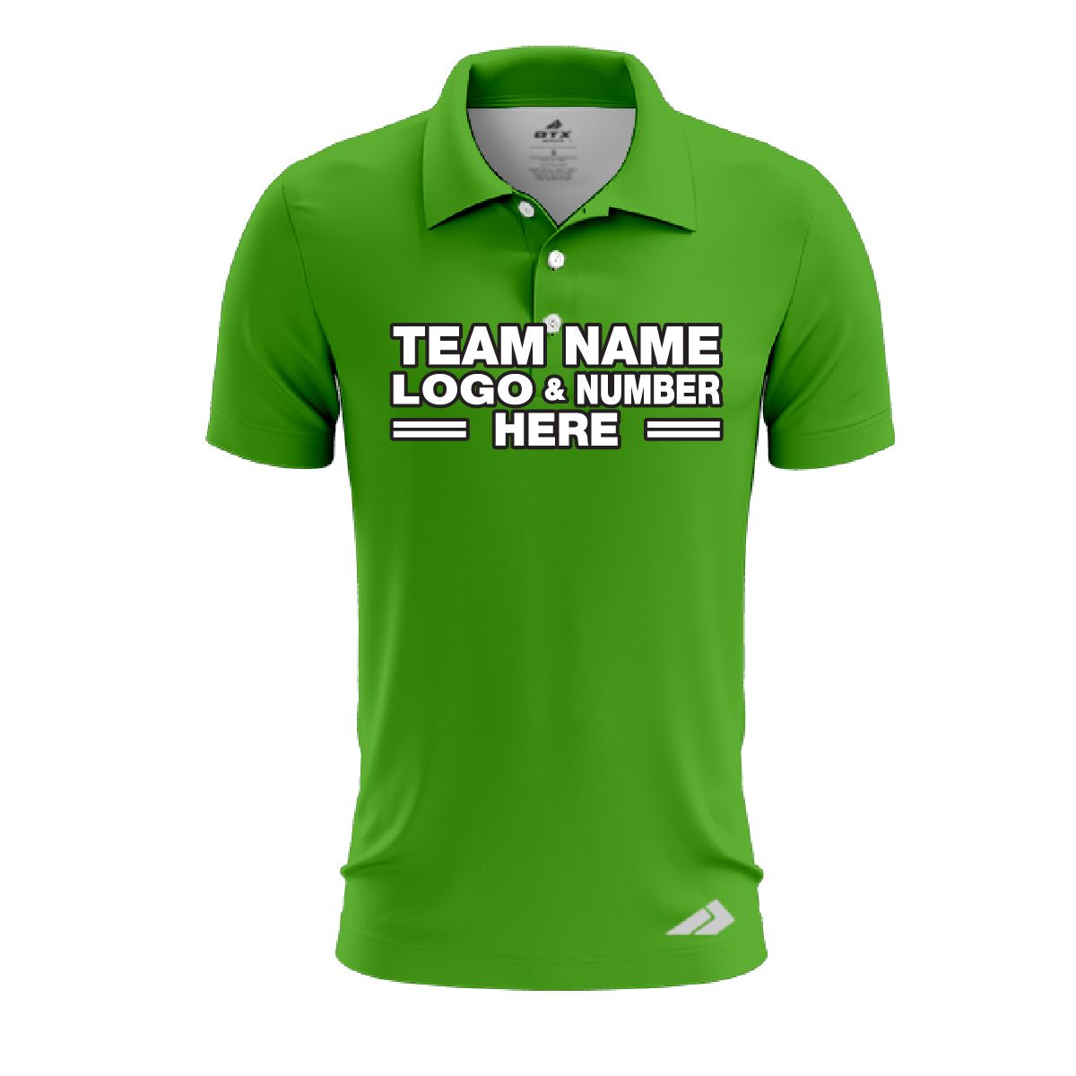 Custom Fully Sublimated Solid EE Pattern Apple Green Performance Polo Shirt 7596