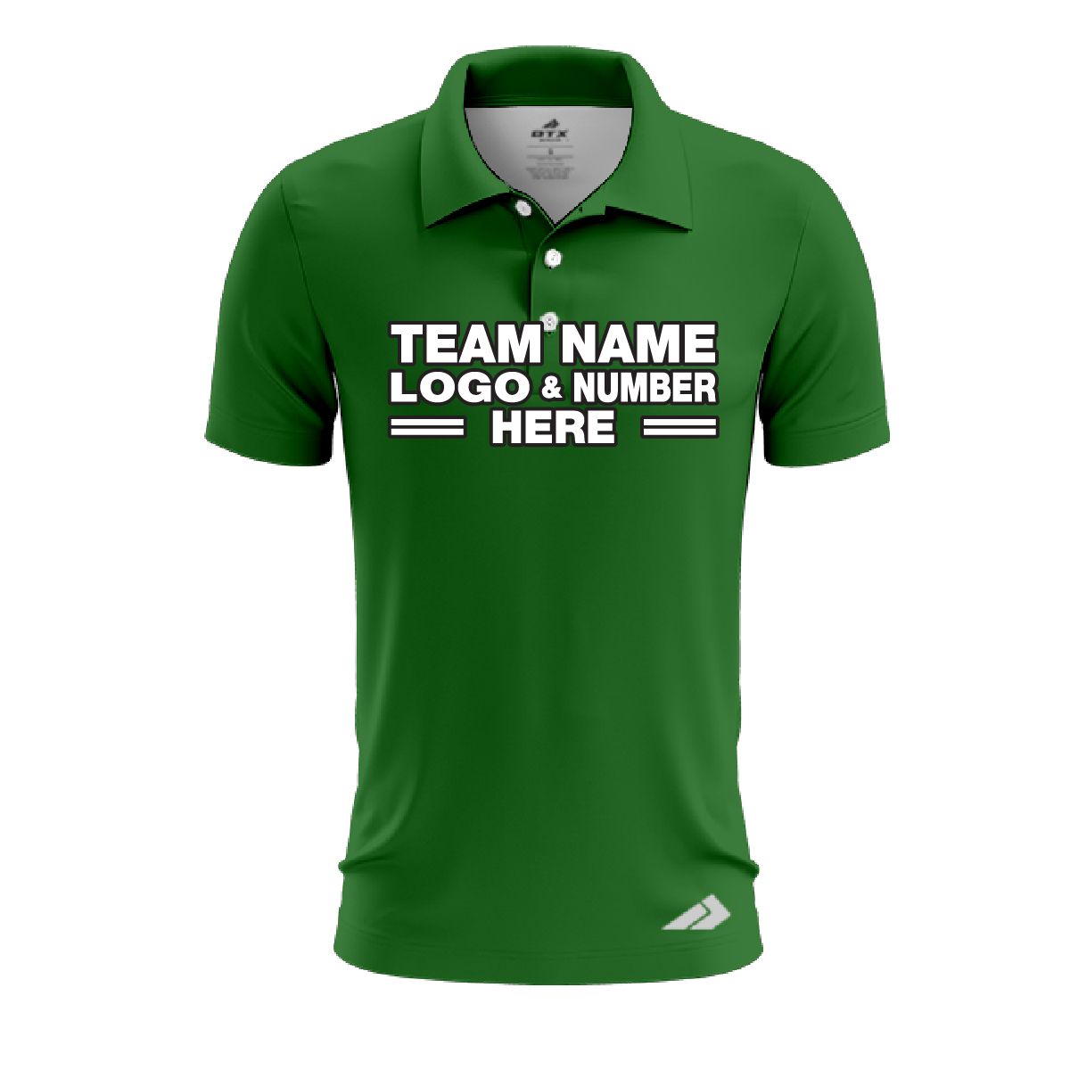 Custom Fully Sublimated Solid L4 Pattern Dark Green Performance Polo Shirt 7603