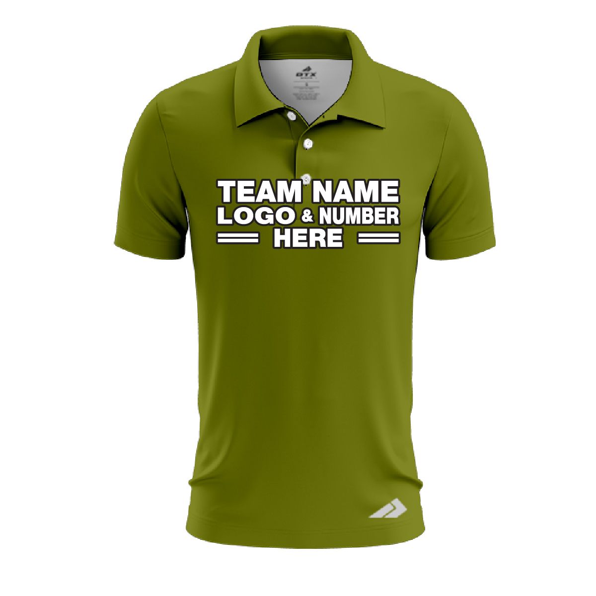 Custom Fully Sublimated Solid T20 Pattern Olive Green Performance Polo Shirt 7610