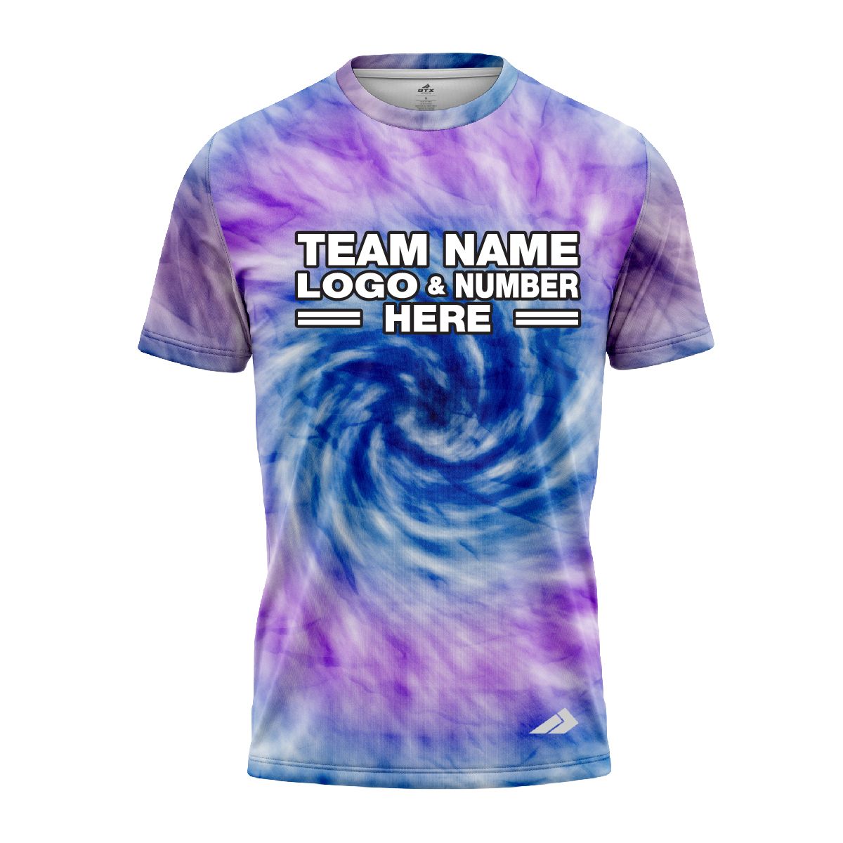 Custom Fully Sublimated Spiral Tie Dye Pattern Berry SkyBlue Performance Jersey 7624