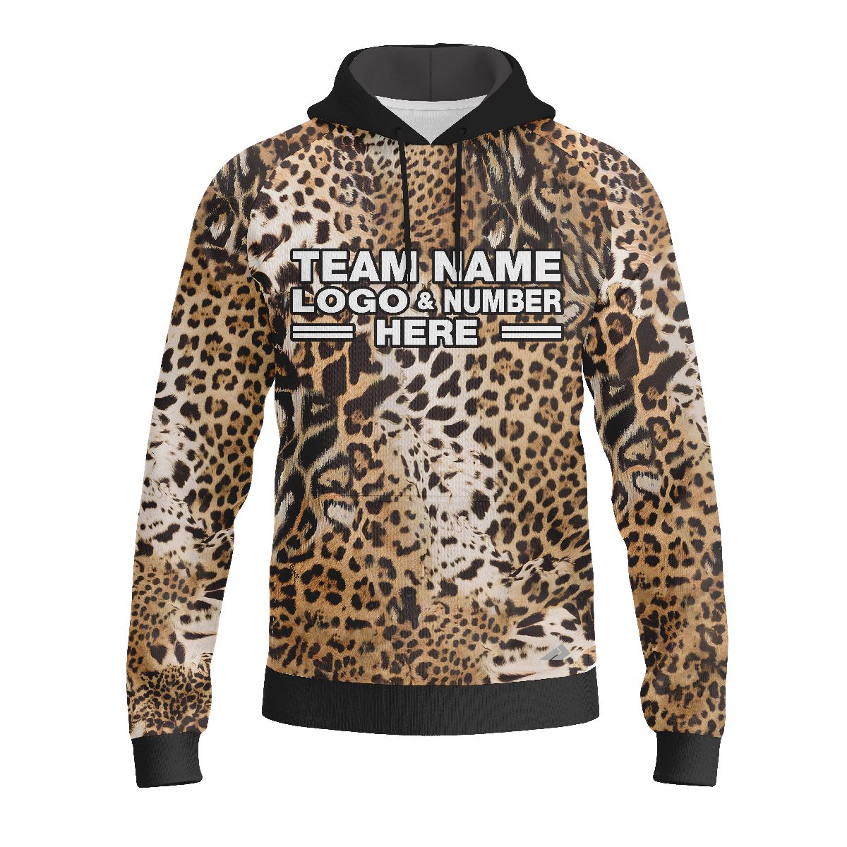 Custom Fully Sublimated Abstract Cheetah Animal Print Performance Sports Pullover Hoodie 07633