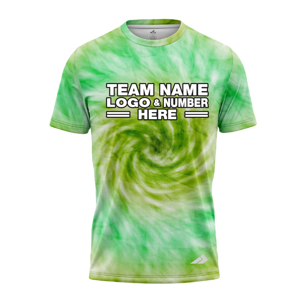 Custom Fully Sublimated Spiral Tie Dye Pattern Green Performance Jersey 7641