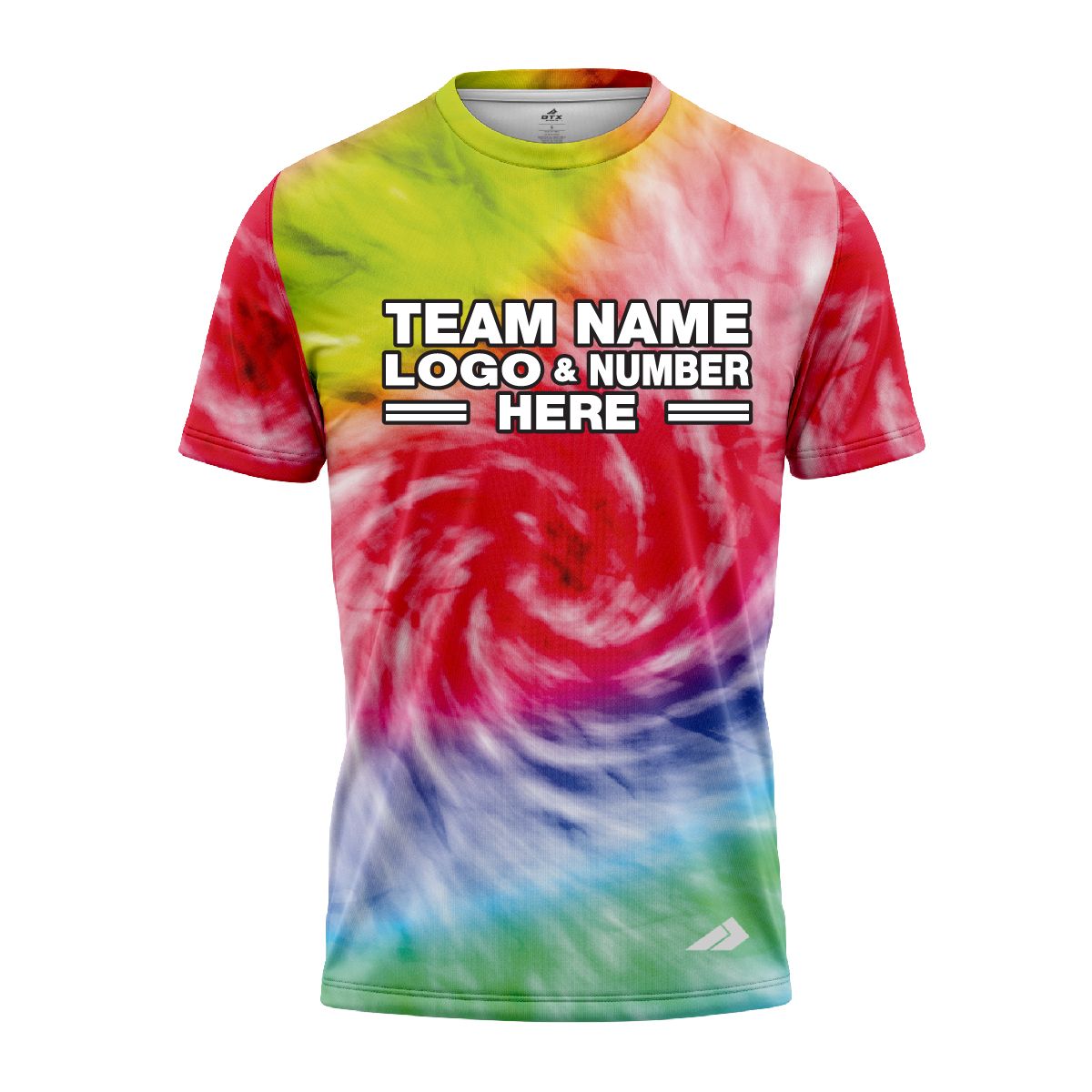 Custom Fully Sublimated Spiral Tie Dye Pattern Multicolor Performance Jersey 7654