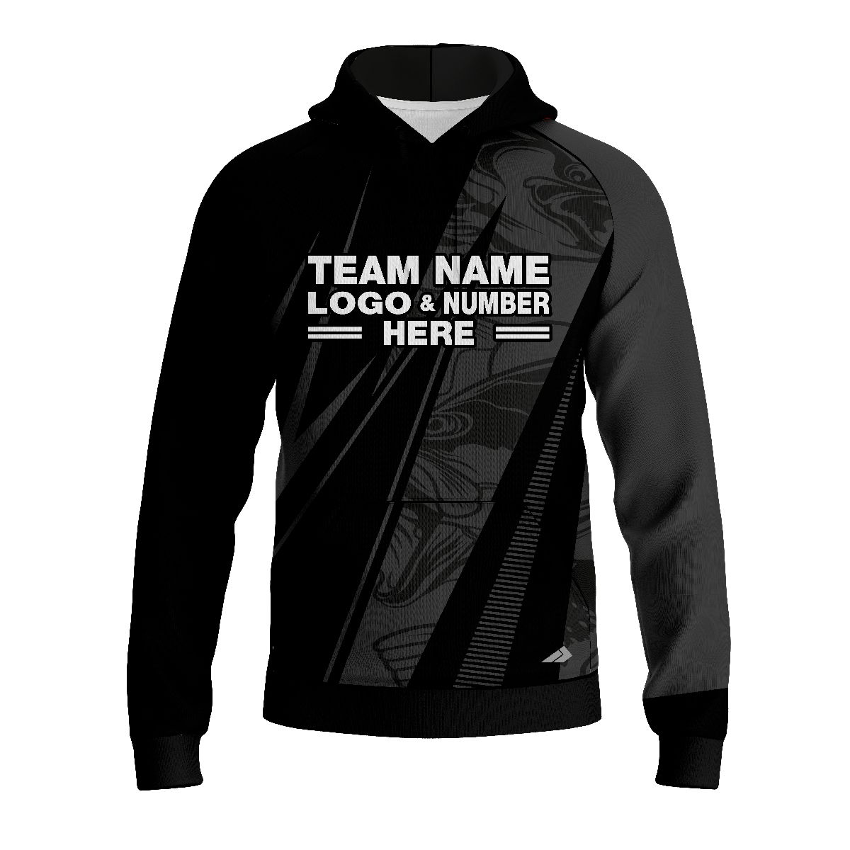 Custom Fully Sublimated Electric Fishing Pattern Dark Performance Sports Pullover Hoodie 07756