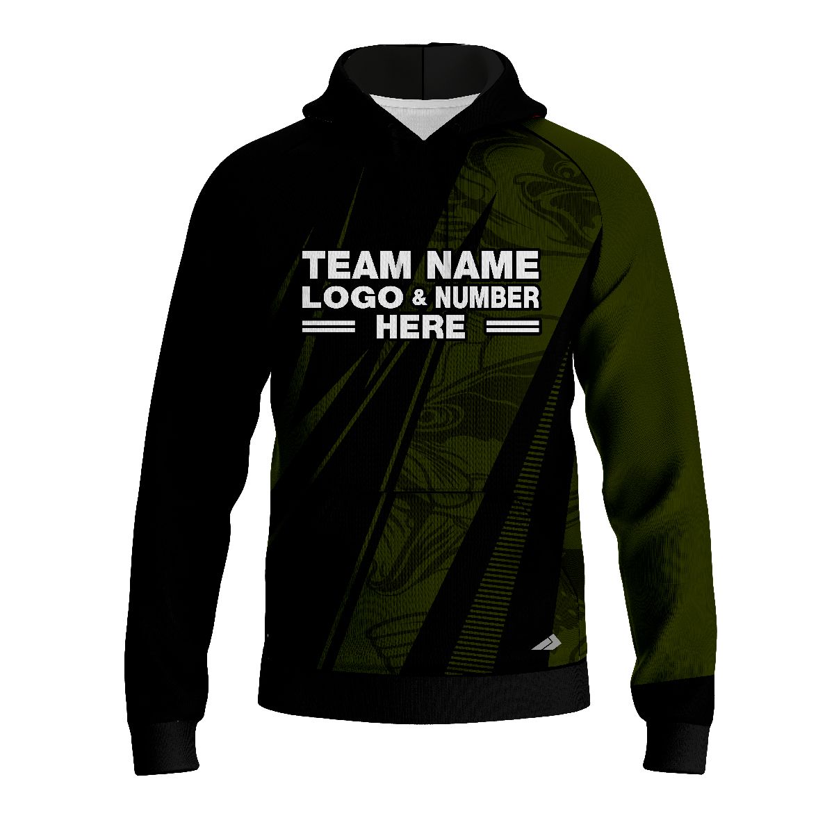 Custom Fully Sublimated Electric Fishing Pattern Dark Green Performance Sports Pullover Hoodie 07758