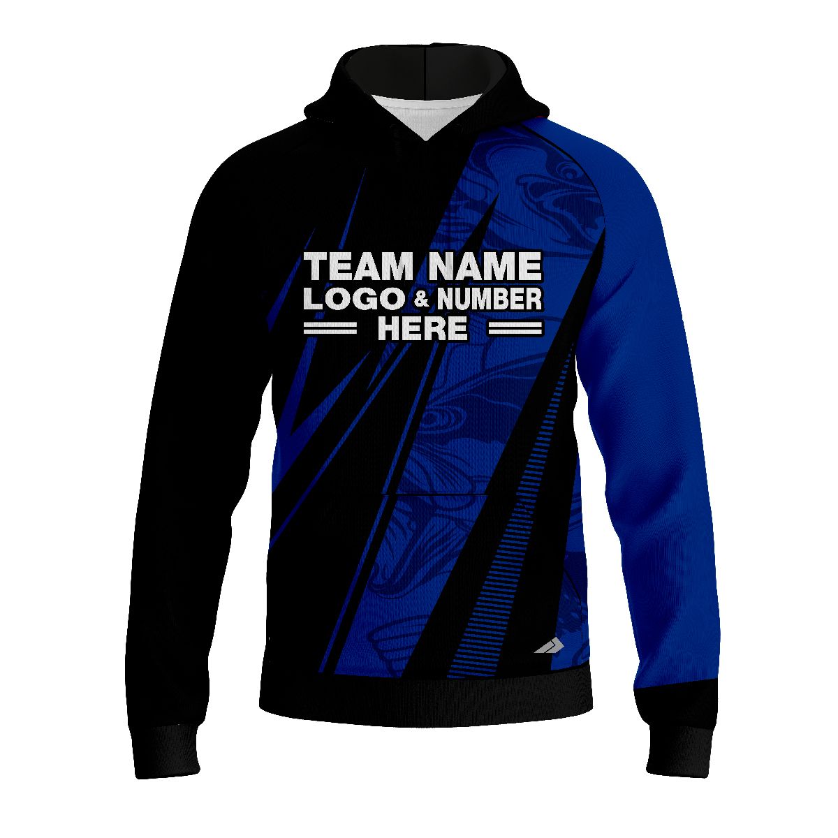 Custom Fully Sublimated Electric Fishing Pattern Blue Performance Sports Pullover Hoodie 07760