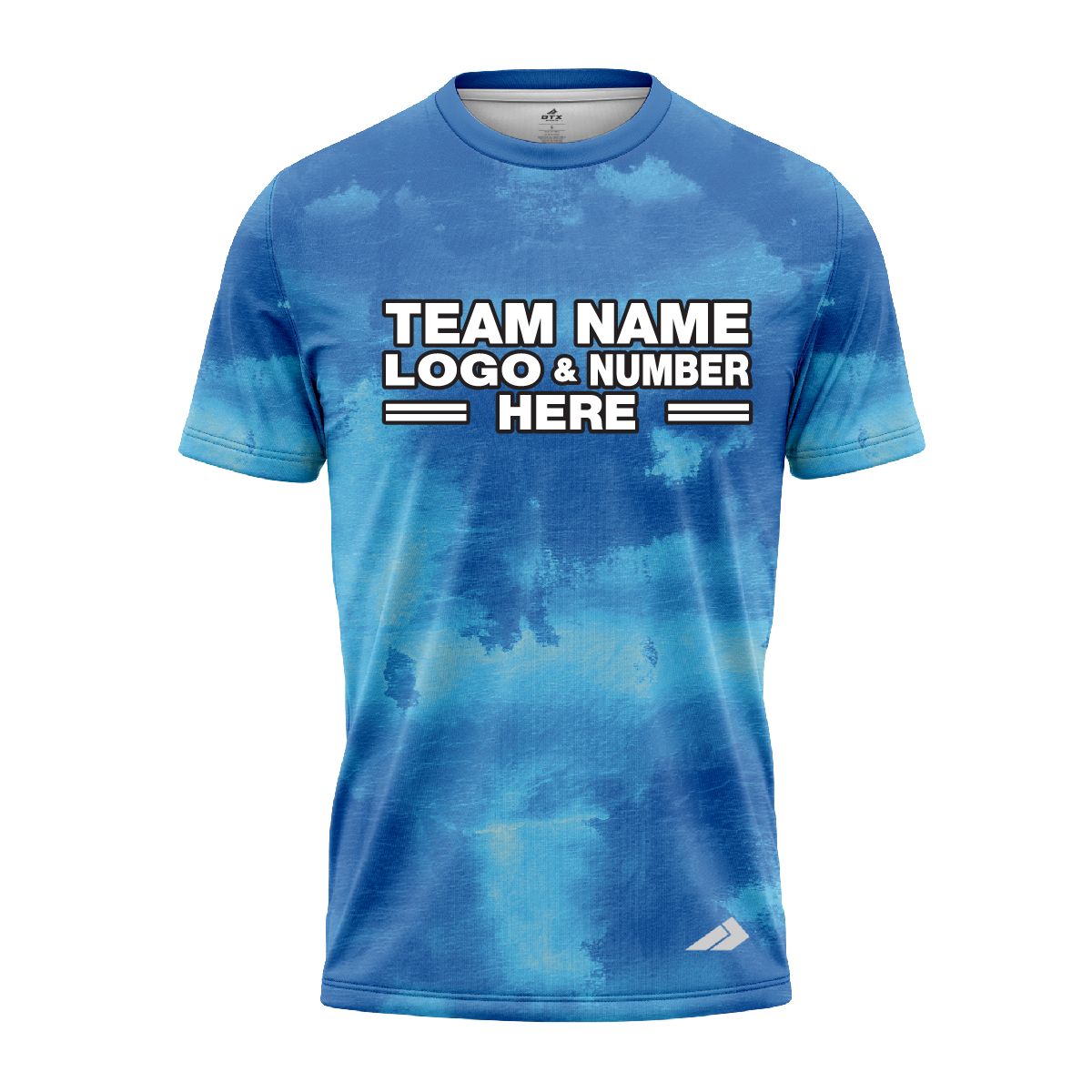 Custom Fully Sublimated Cloudy Tie Dye Pattern Blue Performance Jersey 7749