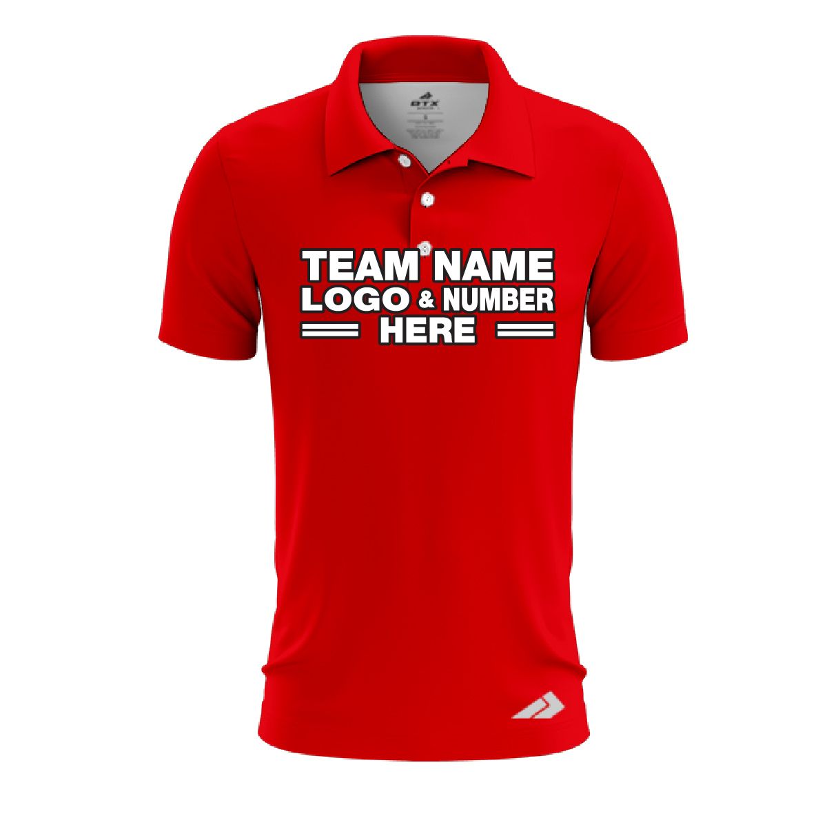 Custom Fully Sublimated Solid II Pattern Blood Red Performance Polo Shirt 7814