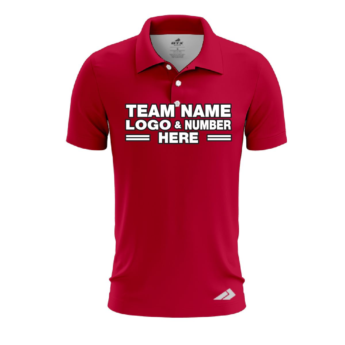Custom Fully Sublimated Solid E9 Pattern Cherry Red Performance Polo Shirt 7821