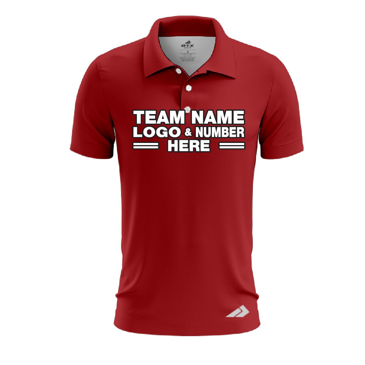 Custom Fully Sublimated Solid W11 Pattern Moroccan Red Performance Polo Shirt 7835
