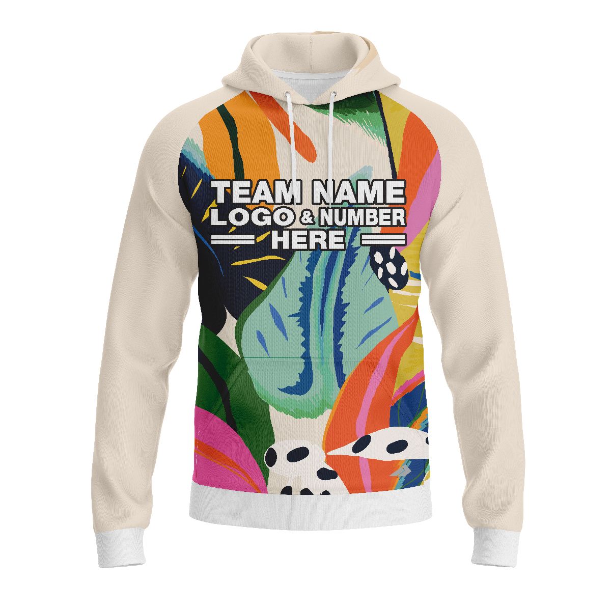 Custom Fully Sublimated Artistic Print Floral Pattern Multicolor Performance Sports Pullover Hoodie 07885