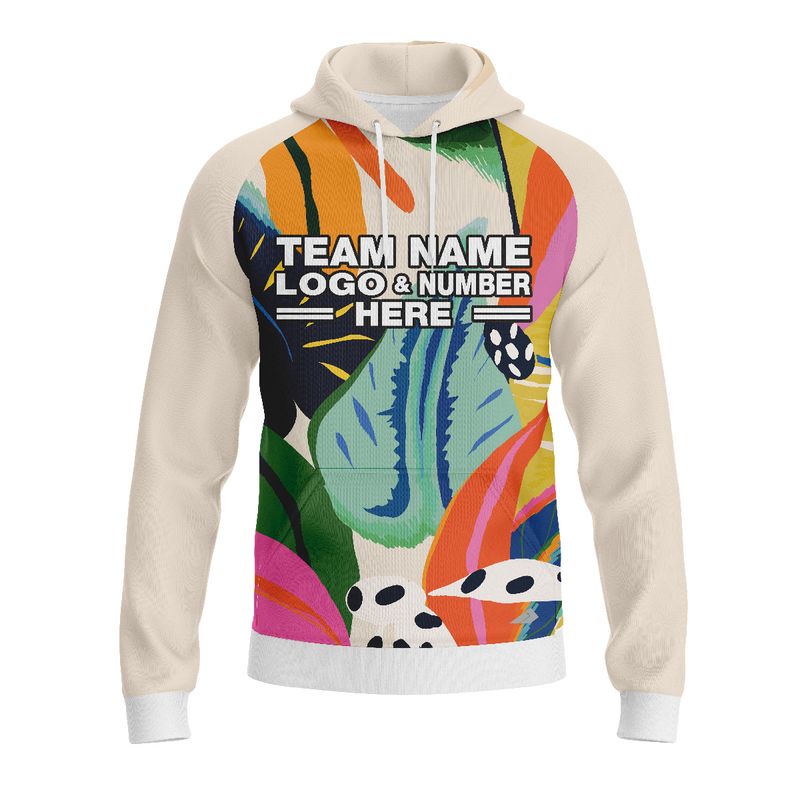 Custom Fully Sublimated Artistic Print Floral Pattern Multicolor Performance Sports Pullover Hoodie 07885