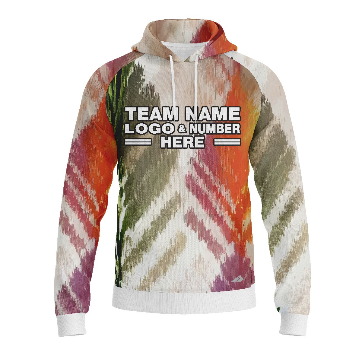 Custom Fully Sublimated Abstract Brushstroke Floral Pattern Multicolor Performance Sports Pullover Hoodie 07900