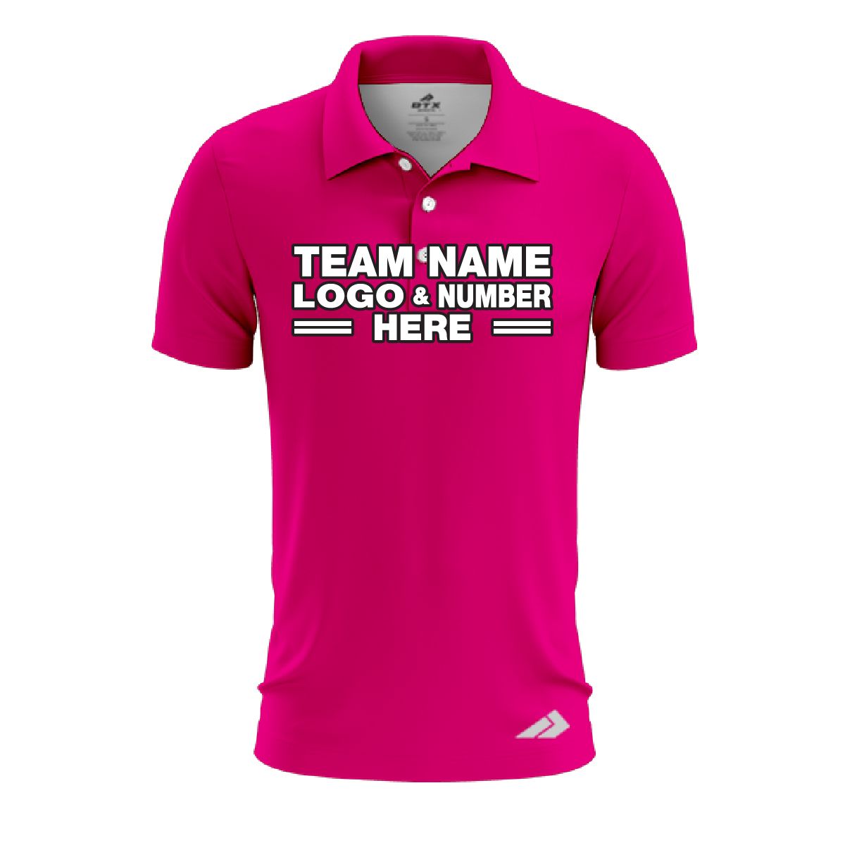 Custom Fully Sublimated Solid CC Pattern Pink Performance Polo Shirt 7946