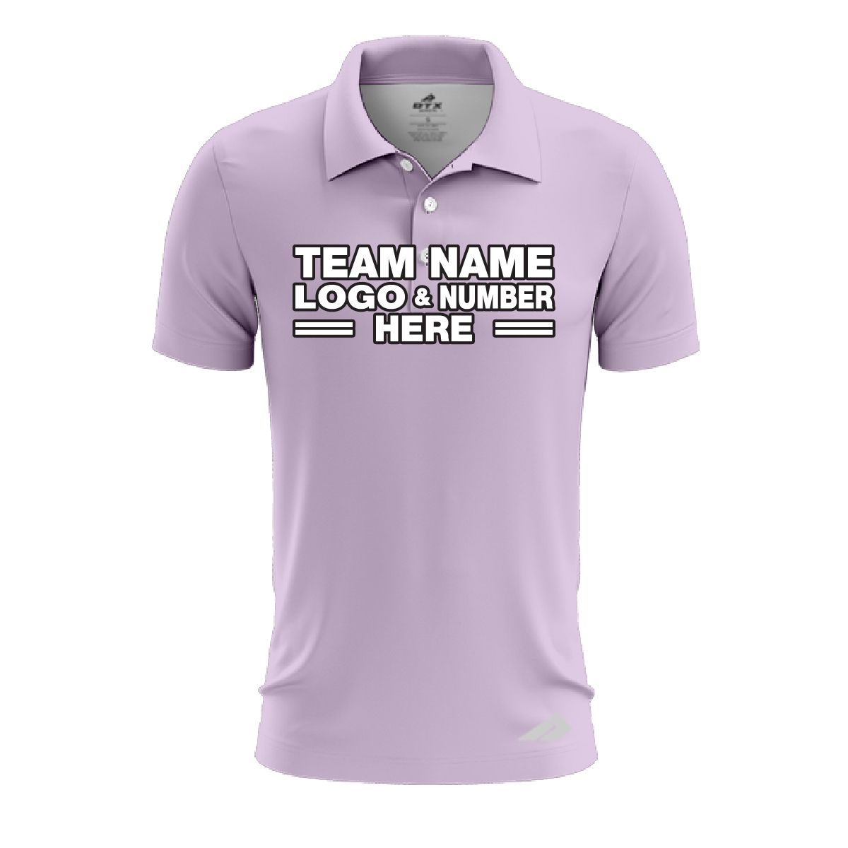 Custom Fully Sublimated Solid Q39 Pattern Pink Lavender Performance Polo Shirt  8036