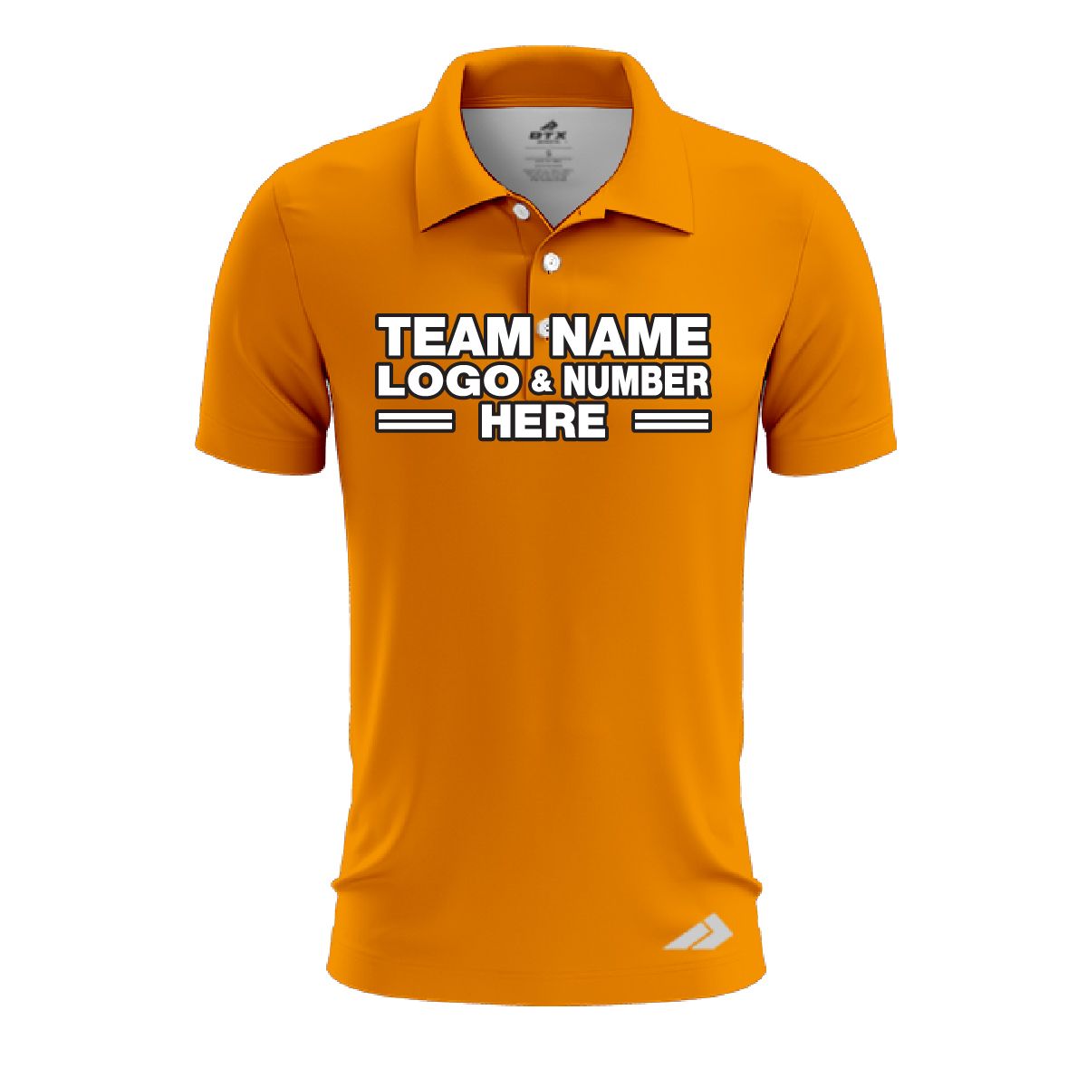Custom Fully Sublimated Solid KK Pattern Cadmium Orange Performance Polo Shirt 8125
