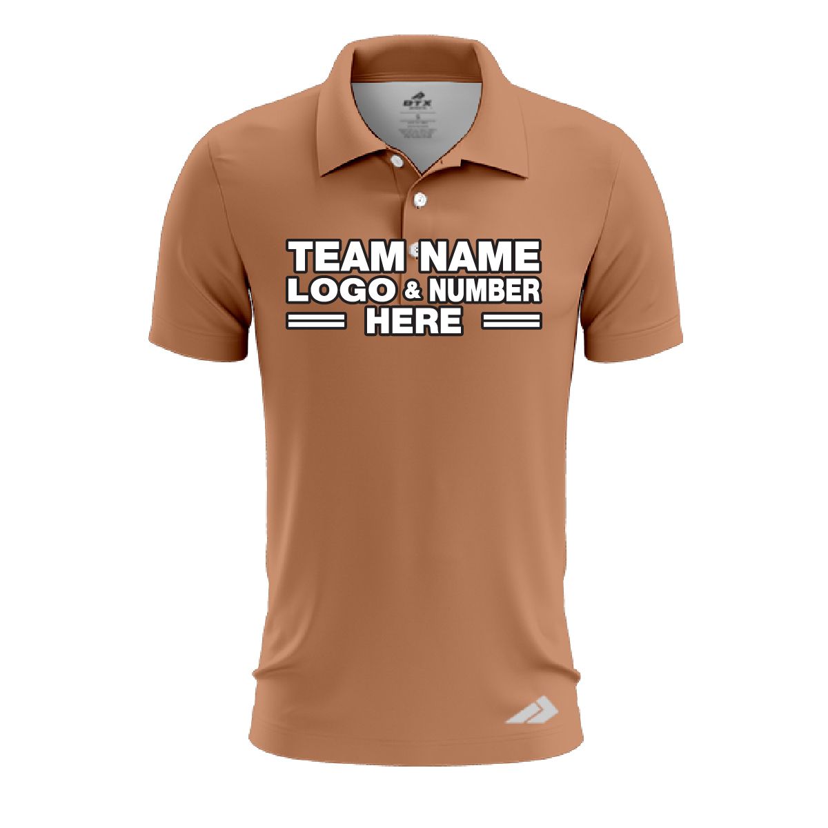 Custom Fully Sublimated Solid Z28  Pattern Brown Sugar Performance Polo Shirt 8173