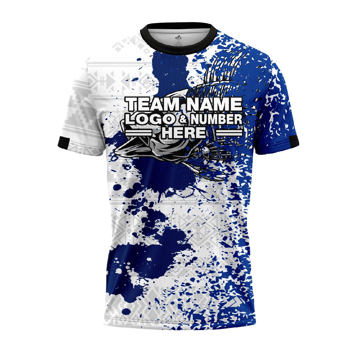 Custom Fully Sublimated Blue Splash Pattern Performance Jersey 8452