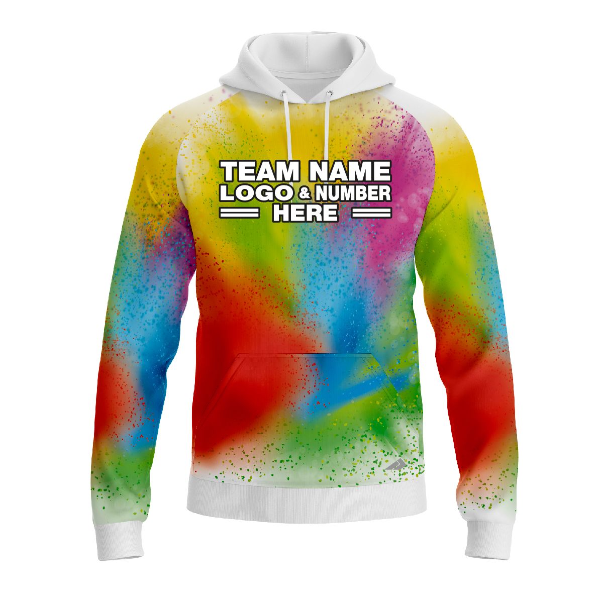 Custom Fully Sublimated Festival Tie Dye Pattern Multicolor Performance Sports Pullover Hoodie 08519