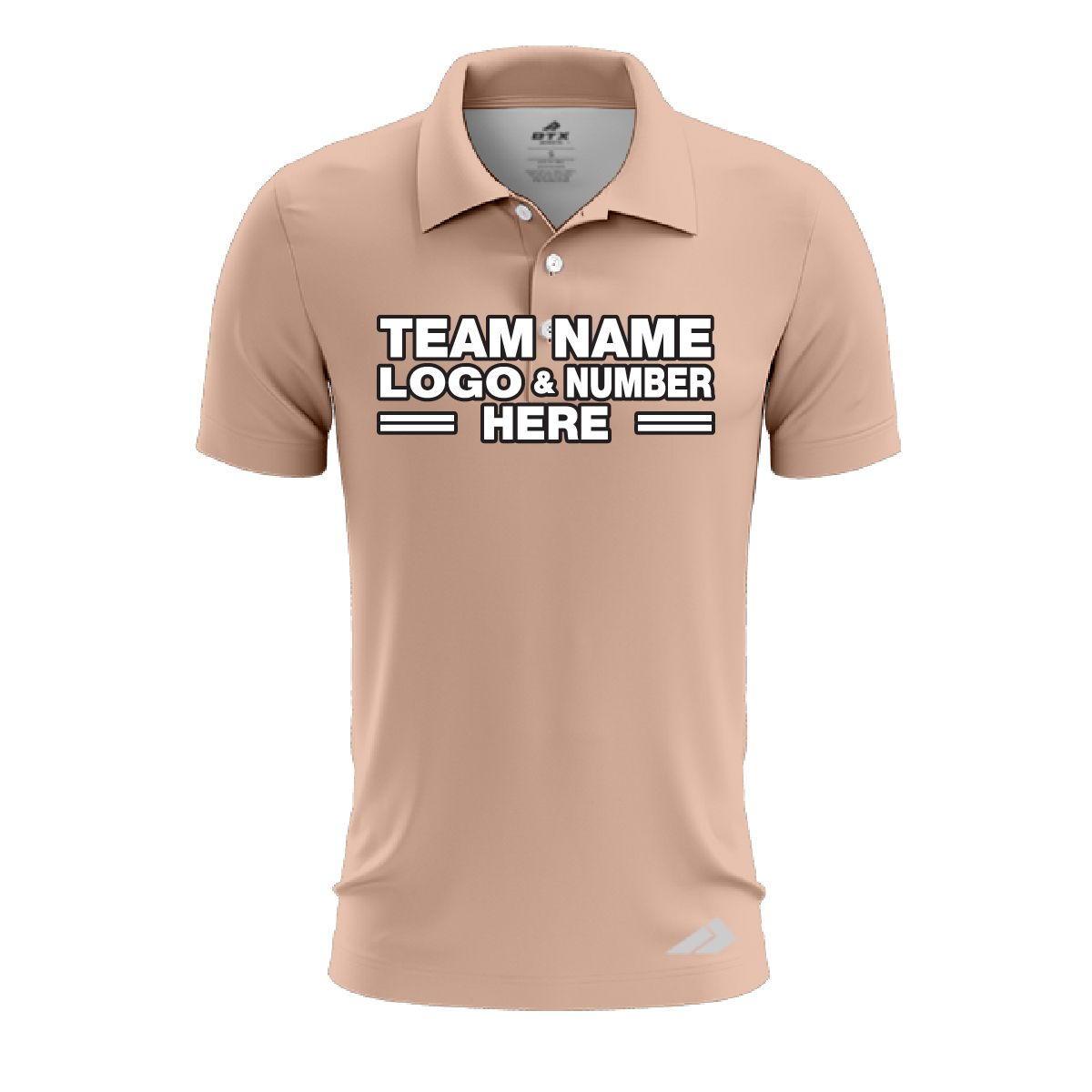 Custom Fully Sublimated Solid X12 Pattern Light Brown Performance Polo Shirt 8521