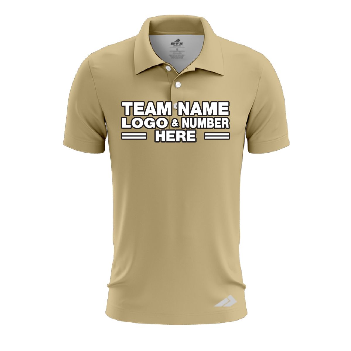 Custom Fully Sublimated Solid Z15 Pattern Dark Beige Performance Polo Shirt 8528