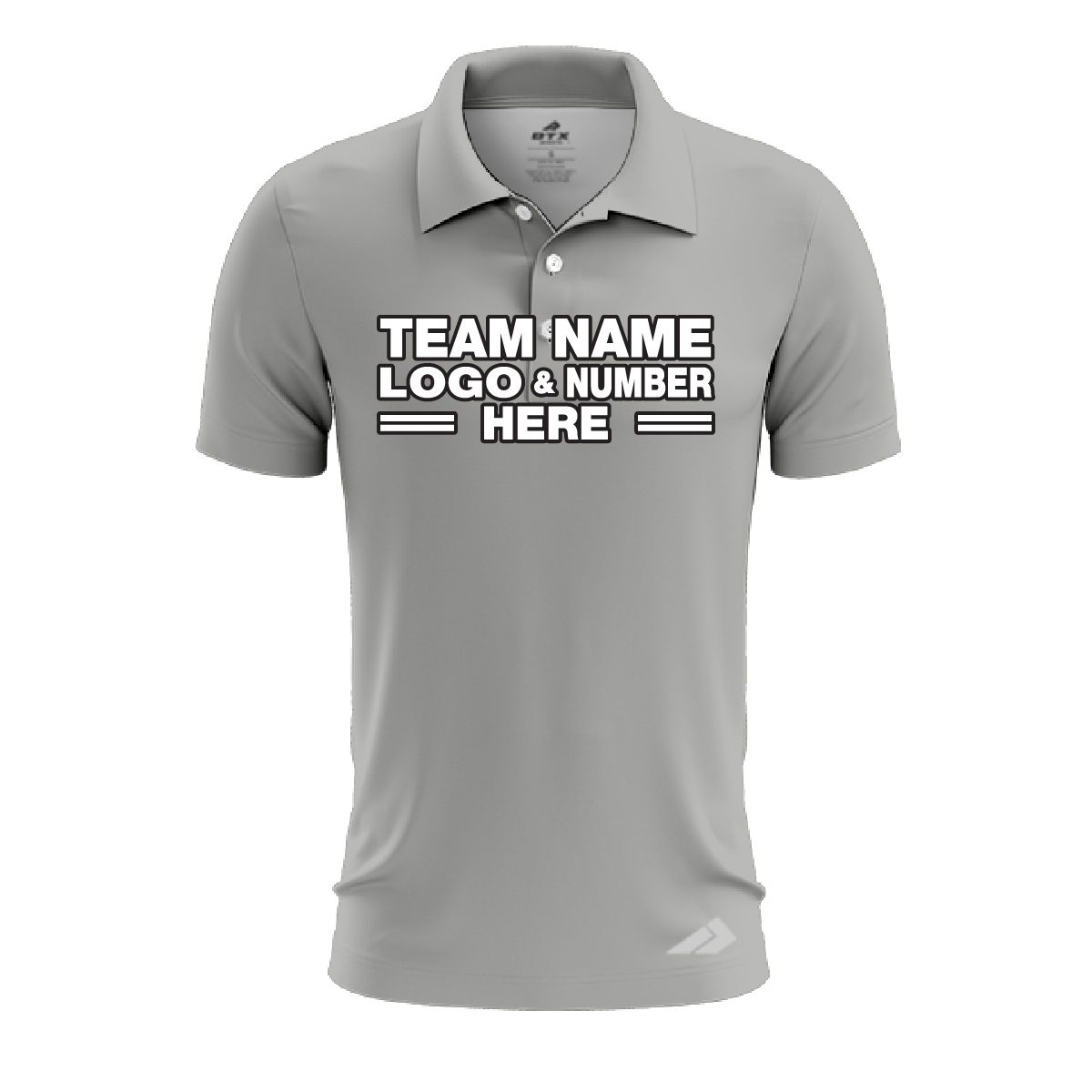 Custom Fully Sublimated Solid M27 Pattern Cool Gray Performance Polo Shirt 08539