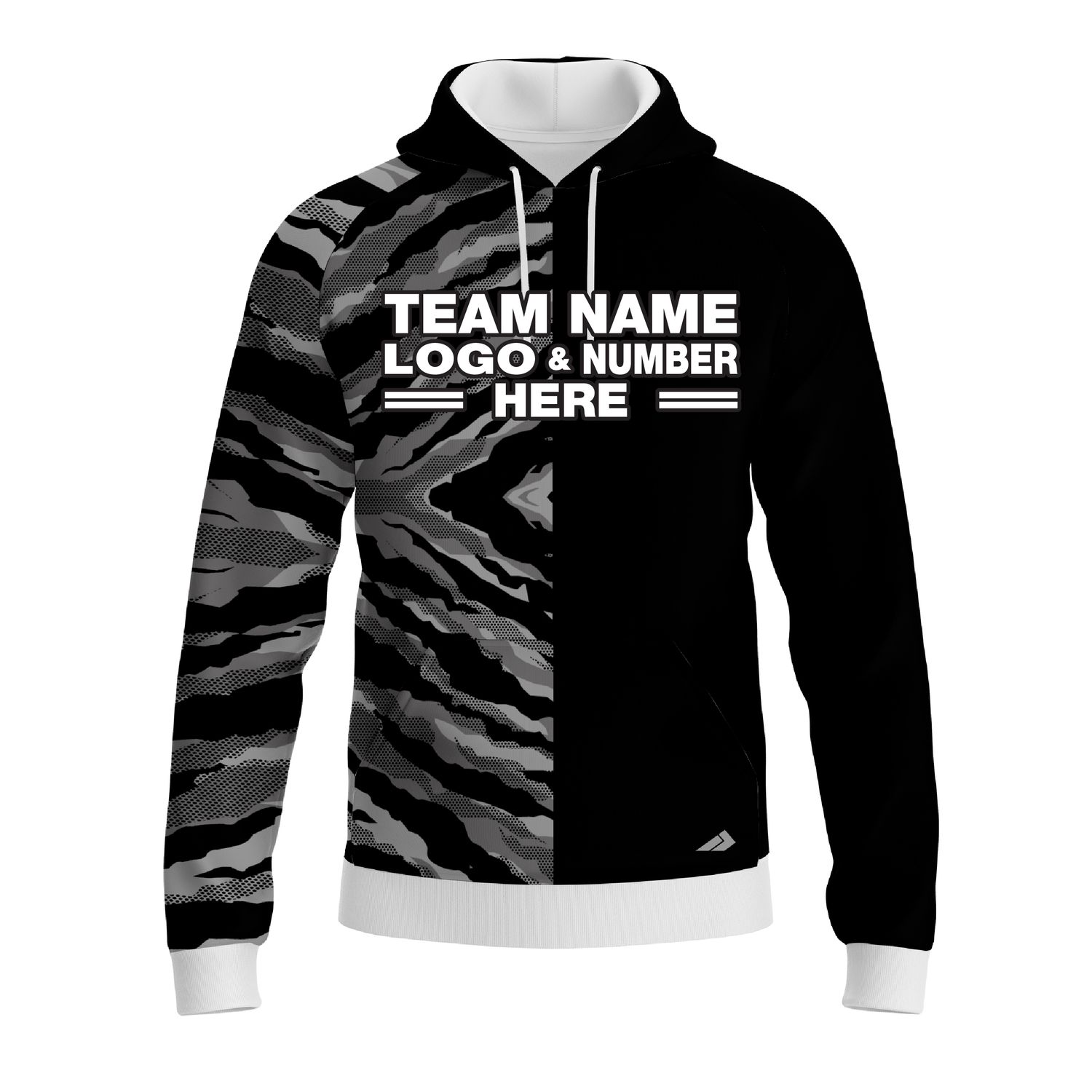 Custom Fully Sublimated Half Tie Dye Pattern Dark Performance Sports Pullover Hoodie 08570