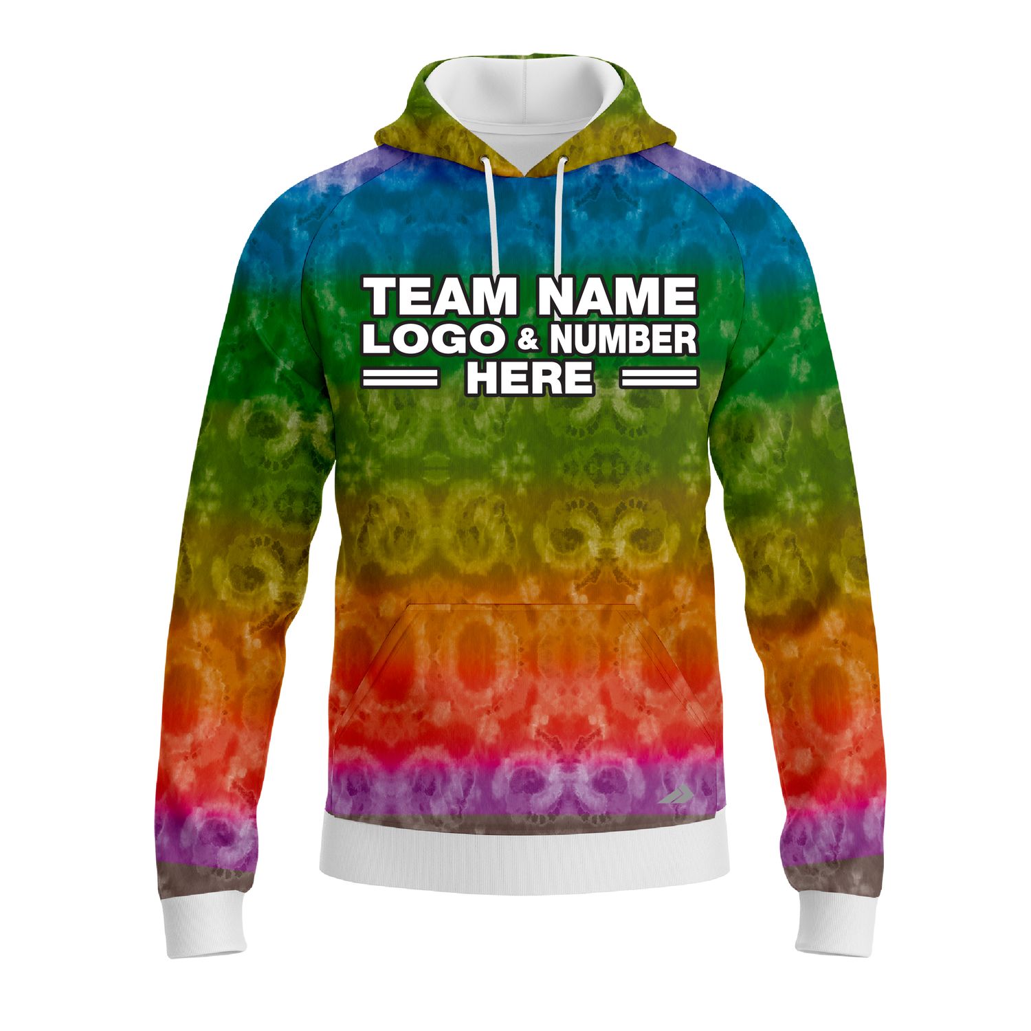 Custom Fully Sublimated Casual Tie Dye Pattern Multicolor Performance Sports Pullover Hoodie 08557