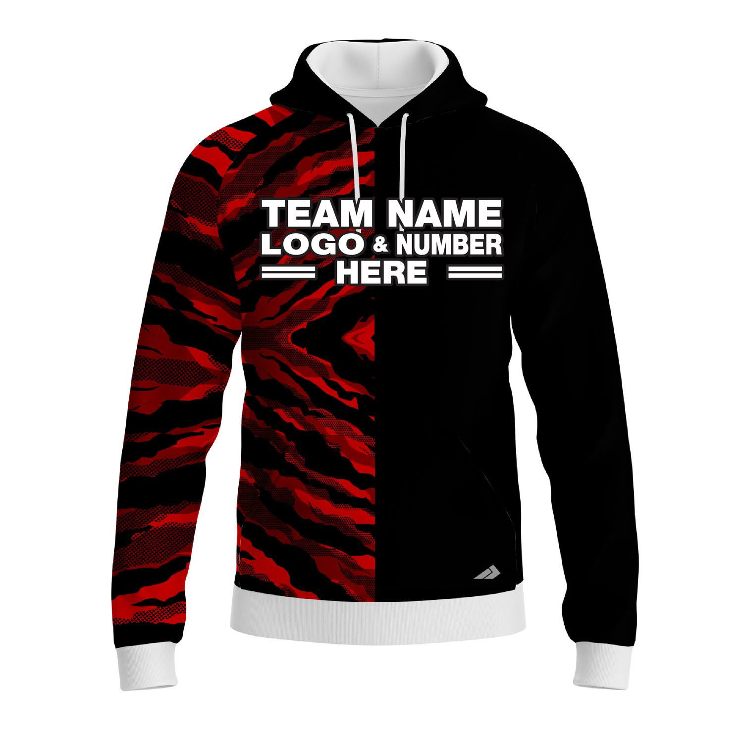 Custom Fully Sublimated Half Tie Dye Pattern Red Performance Sports Pullover Hoodie 08572