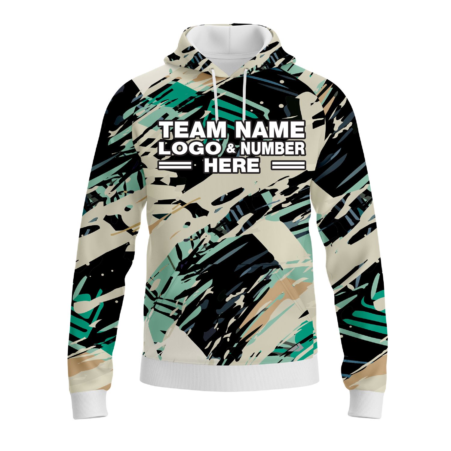 Custom Fully Sublimated Half Tie Dye Pattern Performance Sports Pullover Hoodie 08592