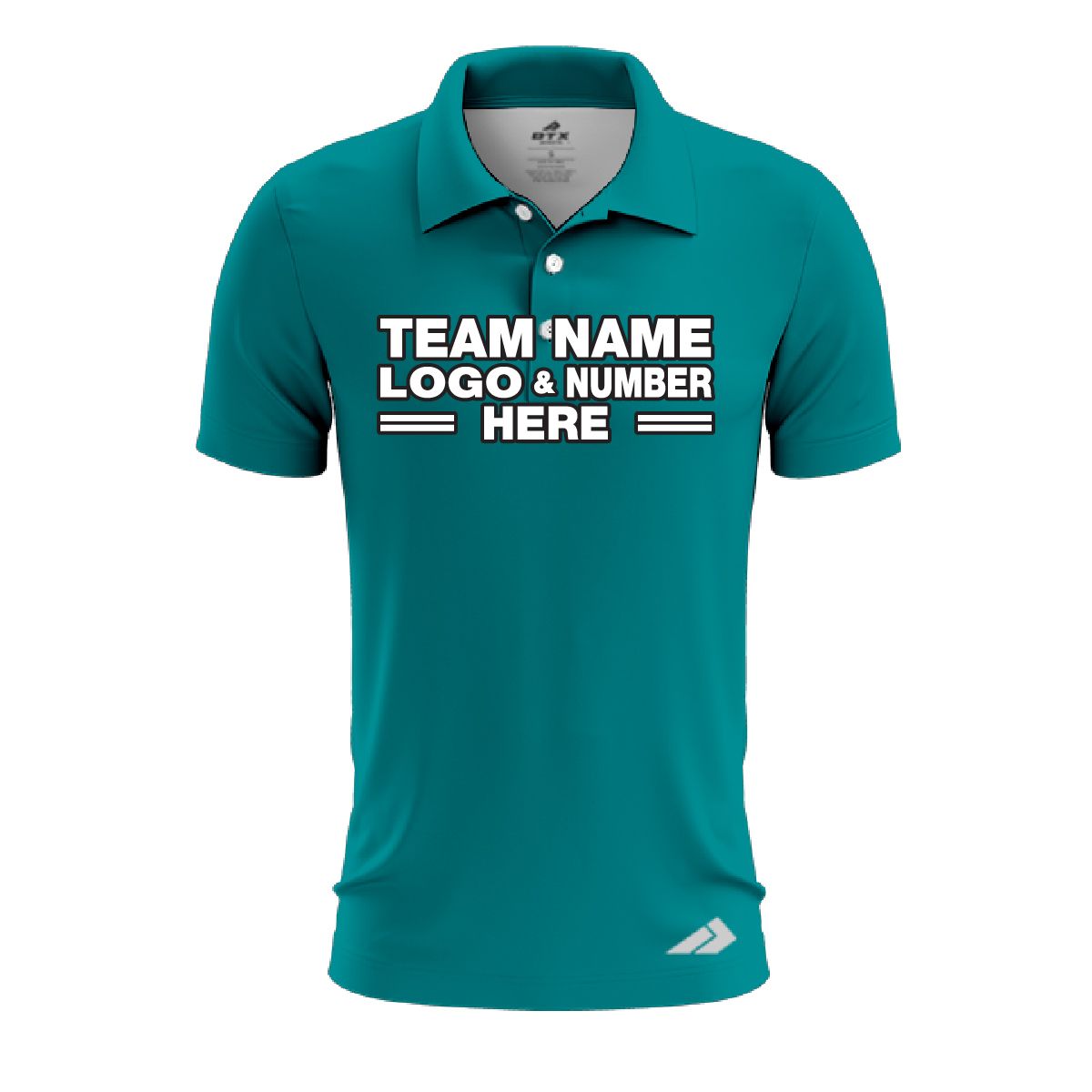 Custom Fully Sublimated Solid J15 Pattern Teal Performance Polo Shirt 8583, Gender: Men