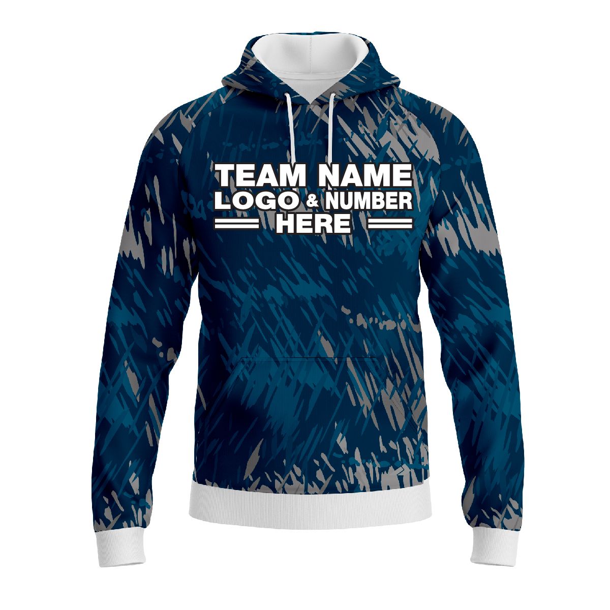 Custom Fully Sublimated Vibrant Tie Dye Pattern Teal Performance Sports Pullover Hoodie 08611