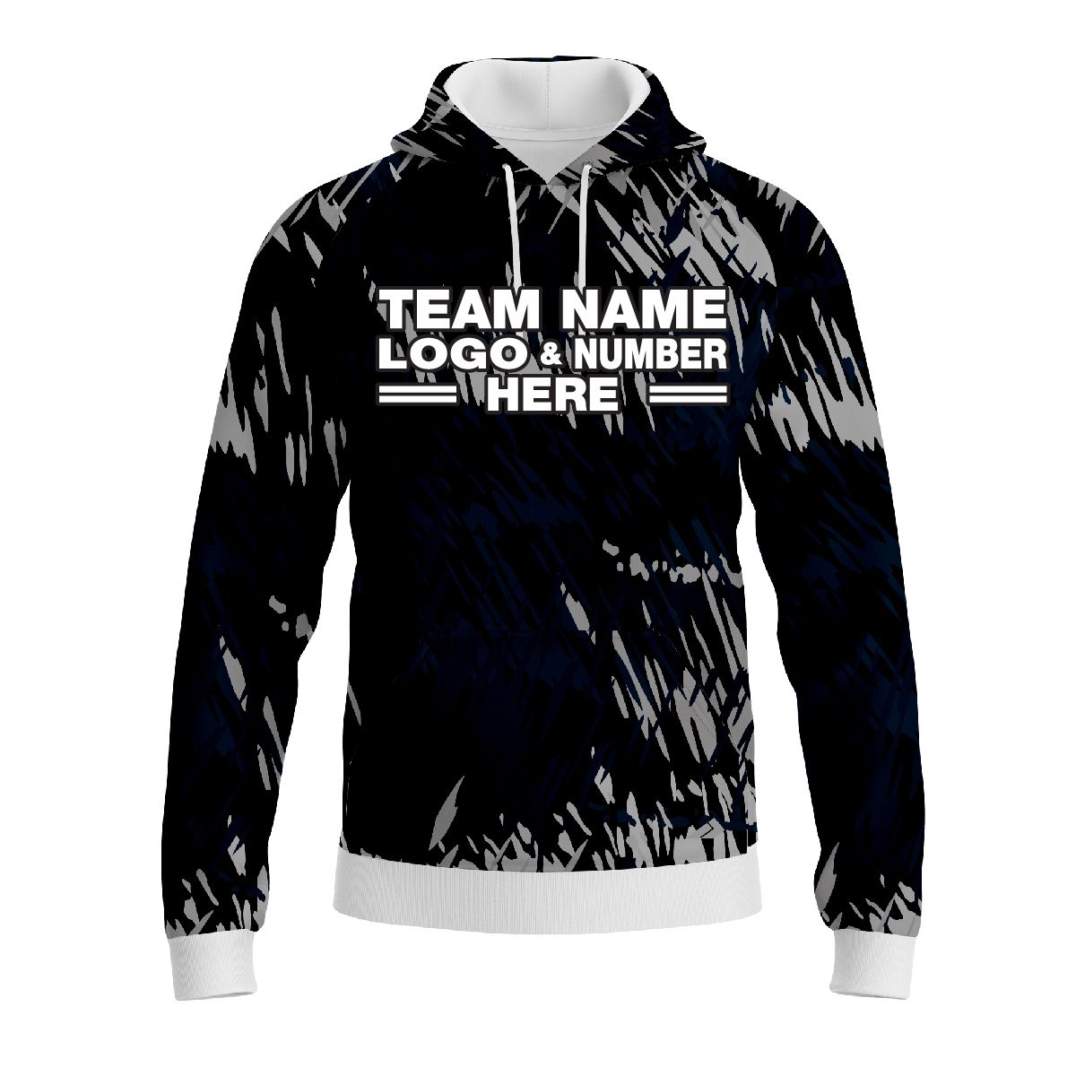 Custom Fully Sublimated Vibrant Tie Dye Pattern Blue Performance Sports Pullover Hoodie 08636