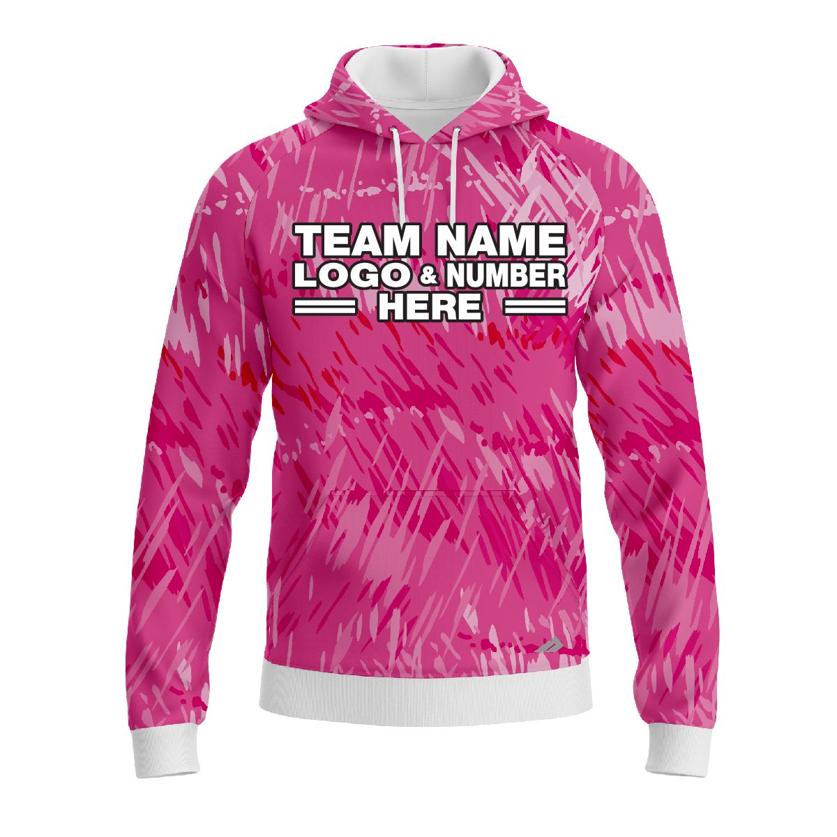 Custom Fully Sublimated Vibrant Tie Dye Pattern Pink Performance Sports Pullover Hoodie 08634