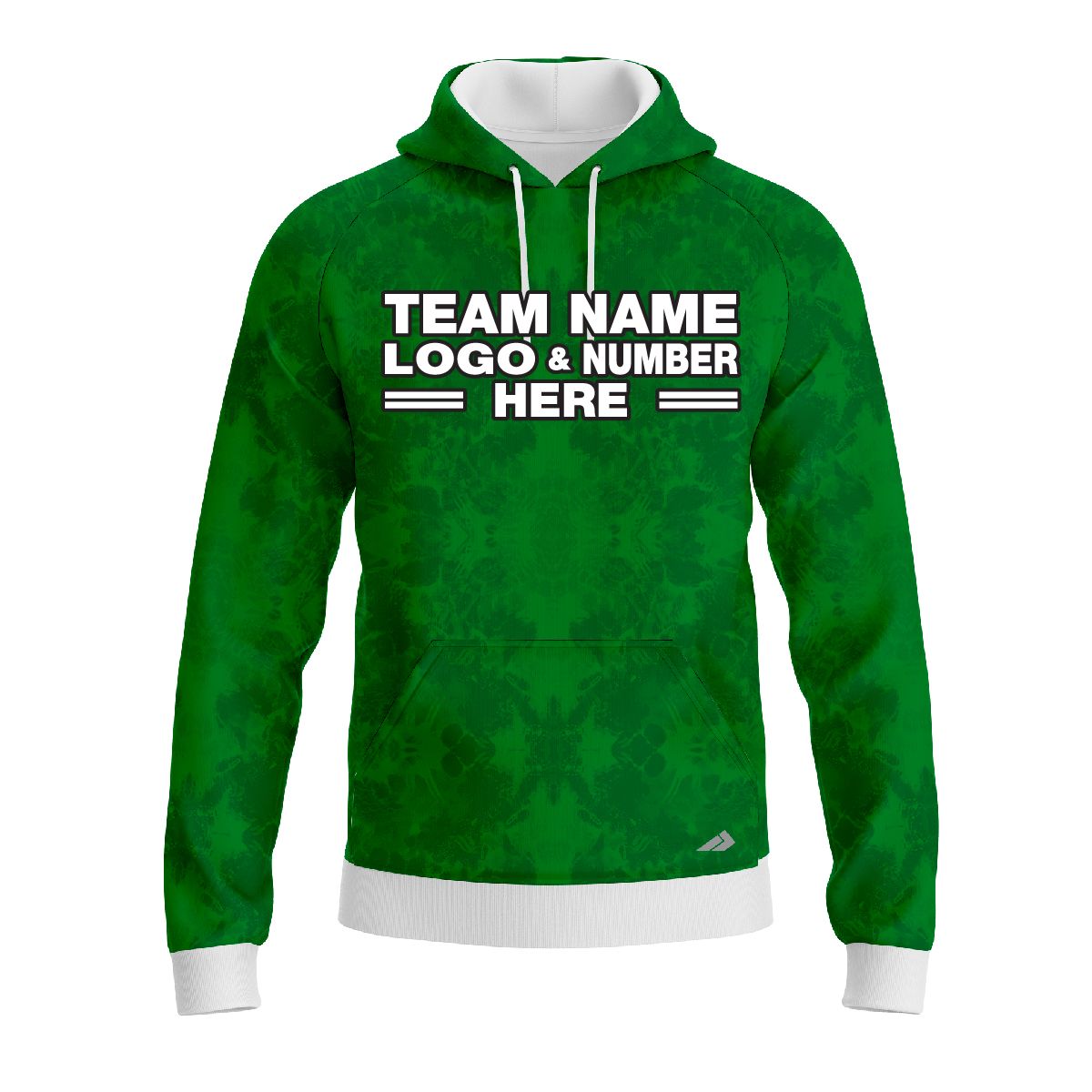 Custom Fully Sublimated Solid Tie Dye Pattern Green Performance Sports Pullover Hoodie 08660