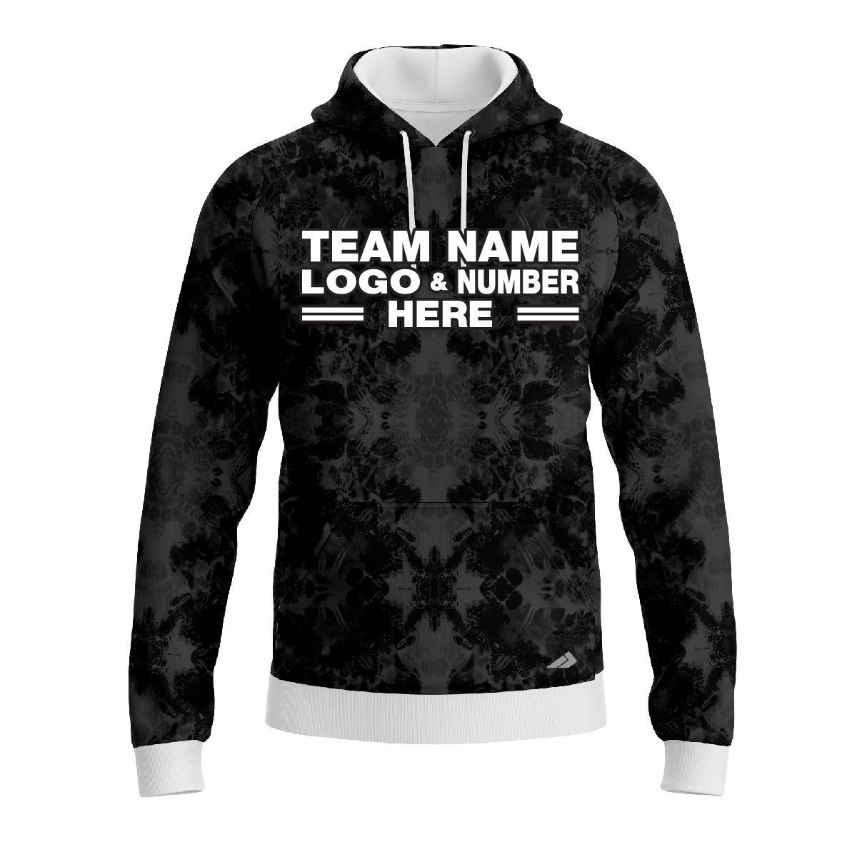 Custom Fully Sublimated Solid Tie Dye Pattern Dark Performance Sports Pullover Hoodie 08656