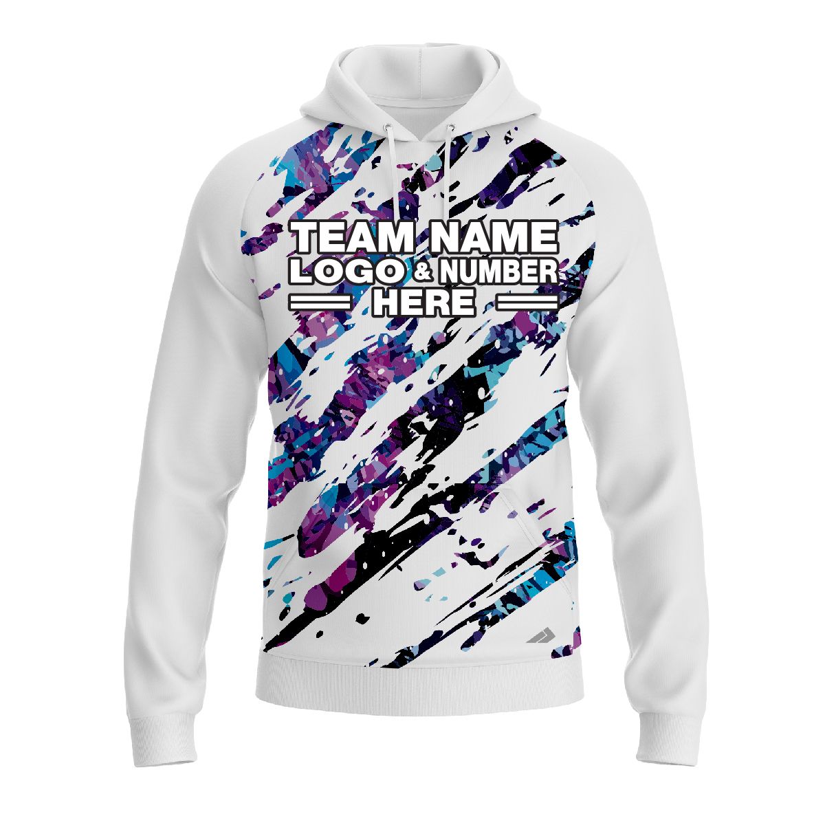 Custom Fully Sublimated Hidden Tie Dye Pattern  Performance Sports Pullover Hoodie 08686