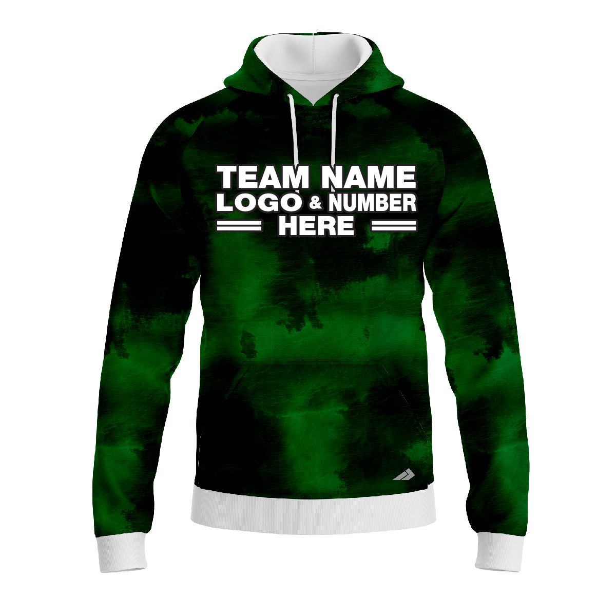 Custom Fully Sublimated Cloudy Tie Dye Pattern Green Performance Sports Pullover Hoodie 08696