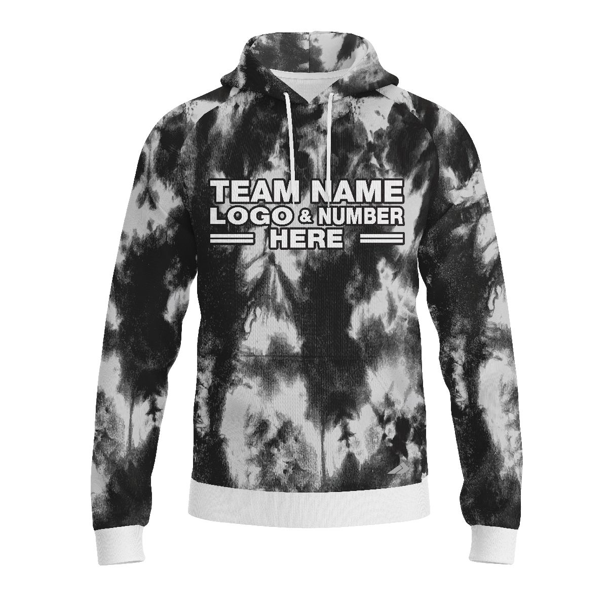Custom Fully Sublimated Titans Tie Dye Pattern Black White Performance Sports Pullover Hoodie 08702