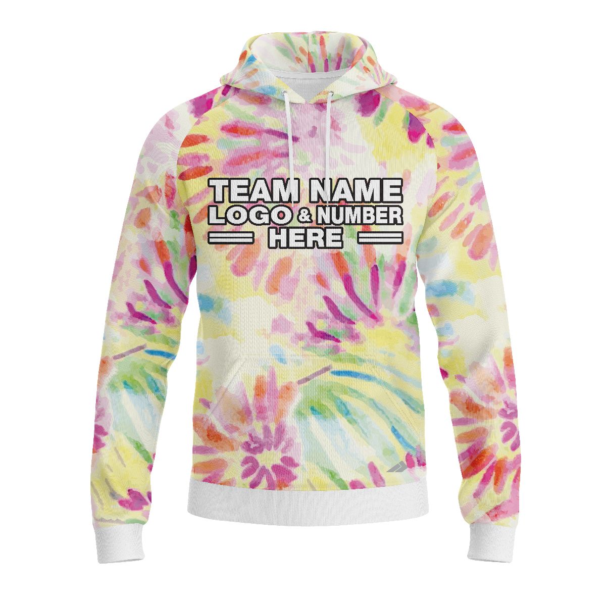 Custom Fully Sublimated Painted Fingers Tie Dye Pattern Multicolor Performance Sports Pullover Hoodie 08704
