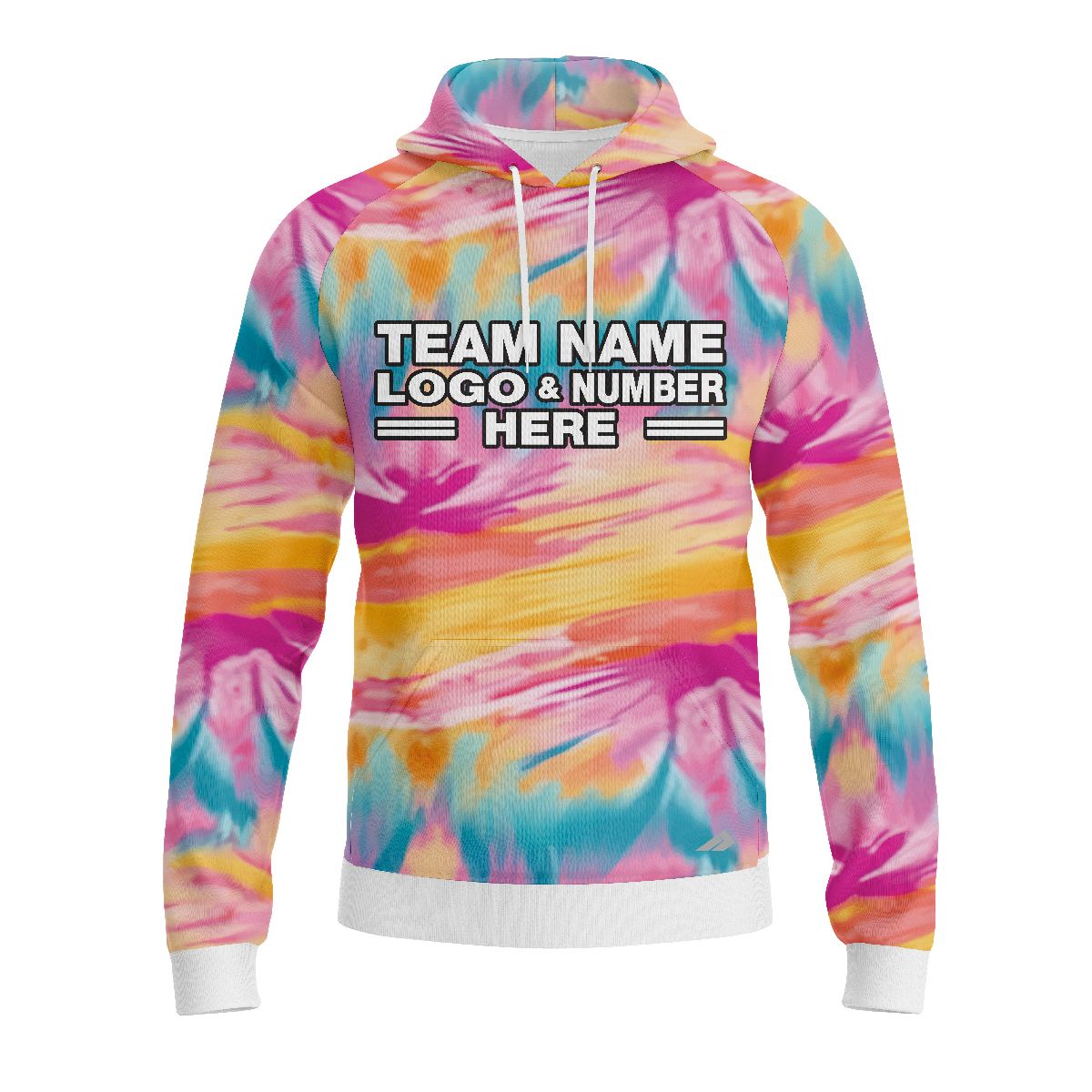 Custom Fully Sublimated Oil Tie Dye Pattern Multicolor Performance Sports Pullover Hoodie 08706